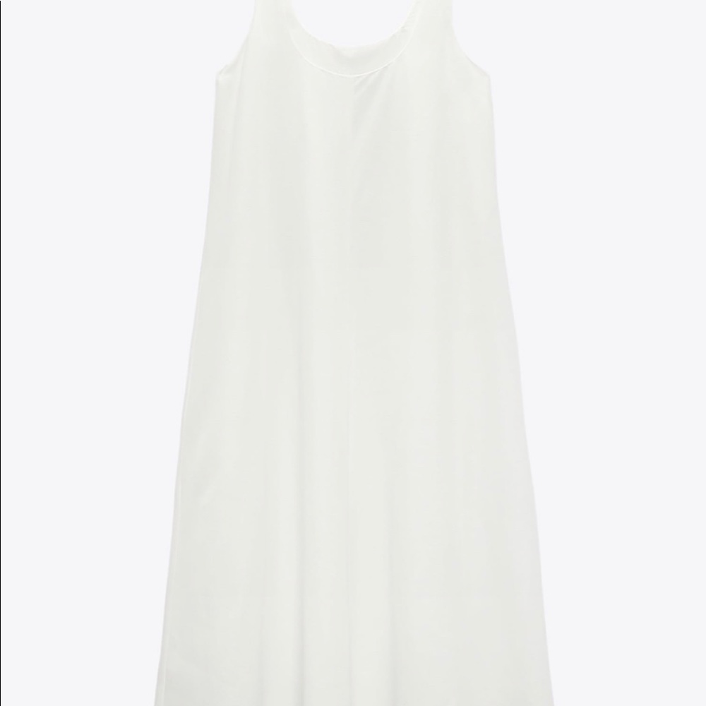 Zara White Linen Blend Dress - Picture 7 of 10